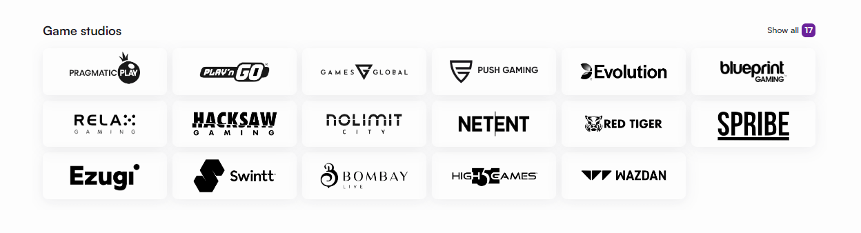 instaspin casino game providers list