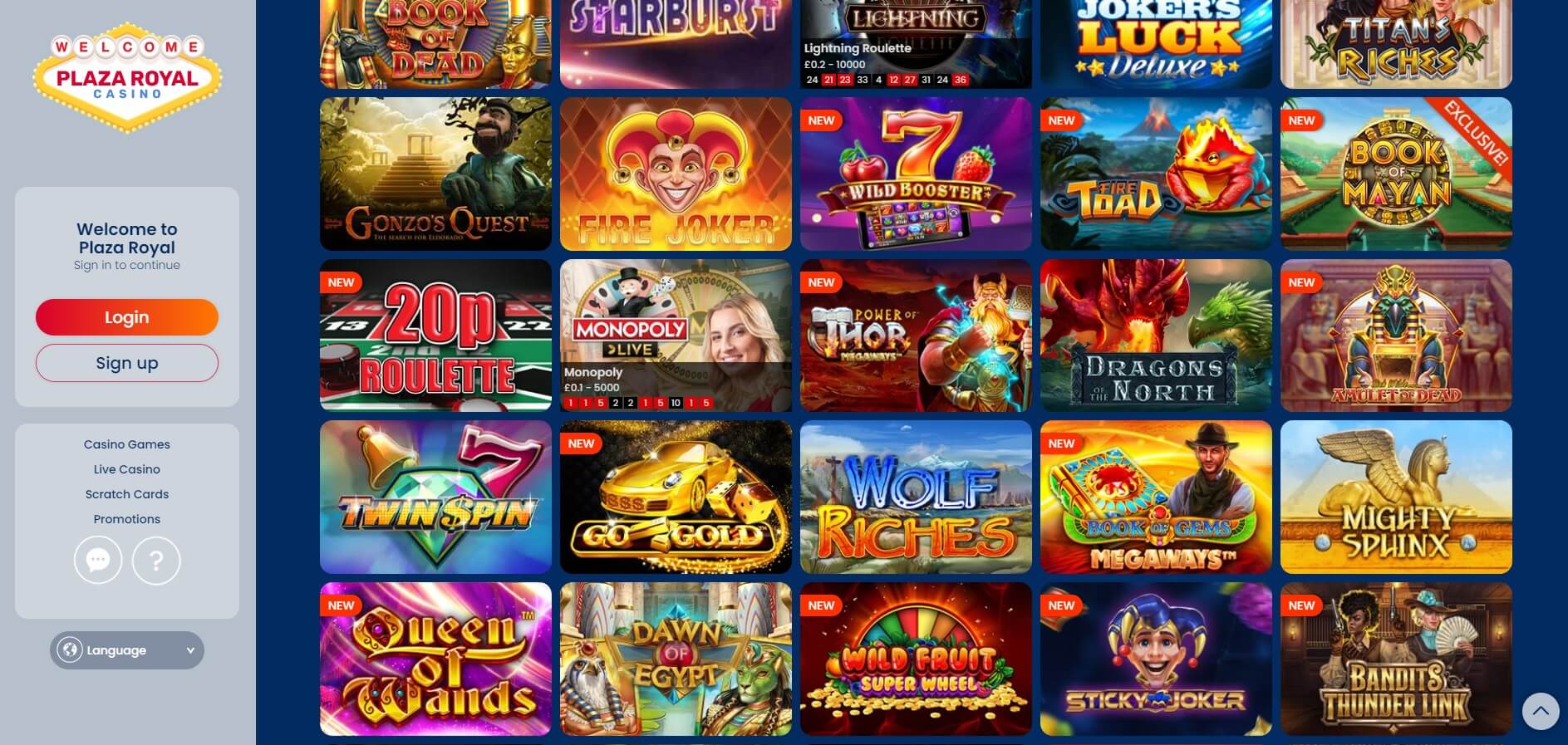 plaza royal casino games new design