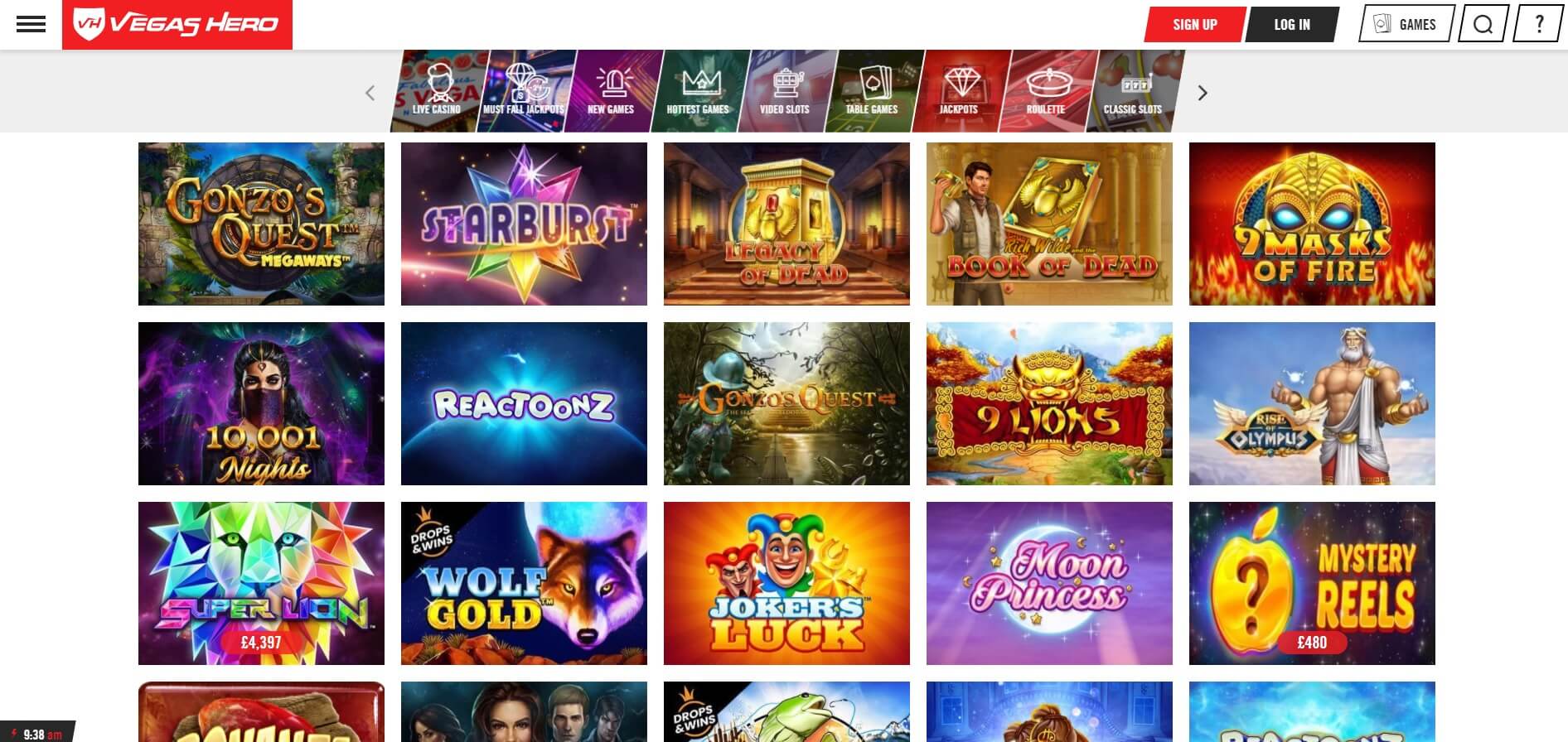 vegas hero casino games and slots screenshot