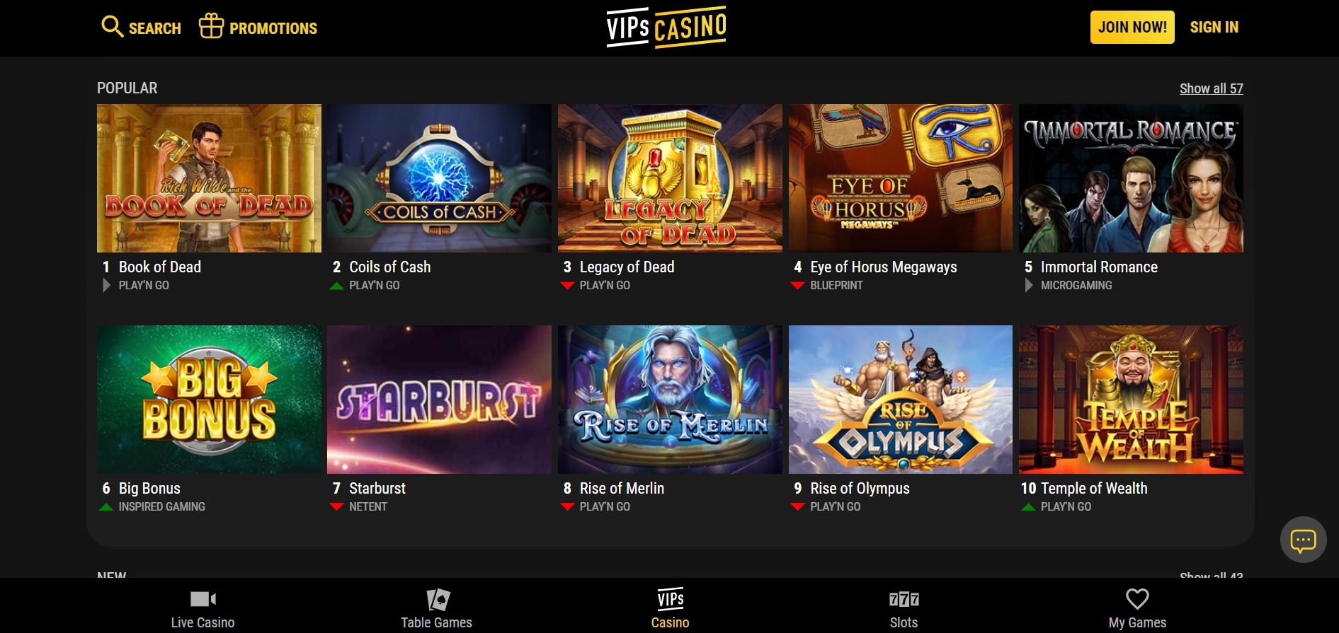 vips casino games and slots 